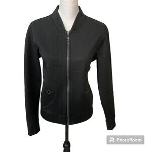 Lole Women Jacket Black Zip Up Moisture Wicking Stretch Soft Shell Pocket Sz L E
